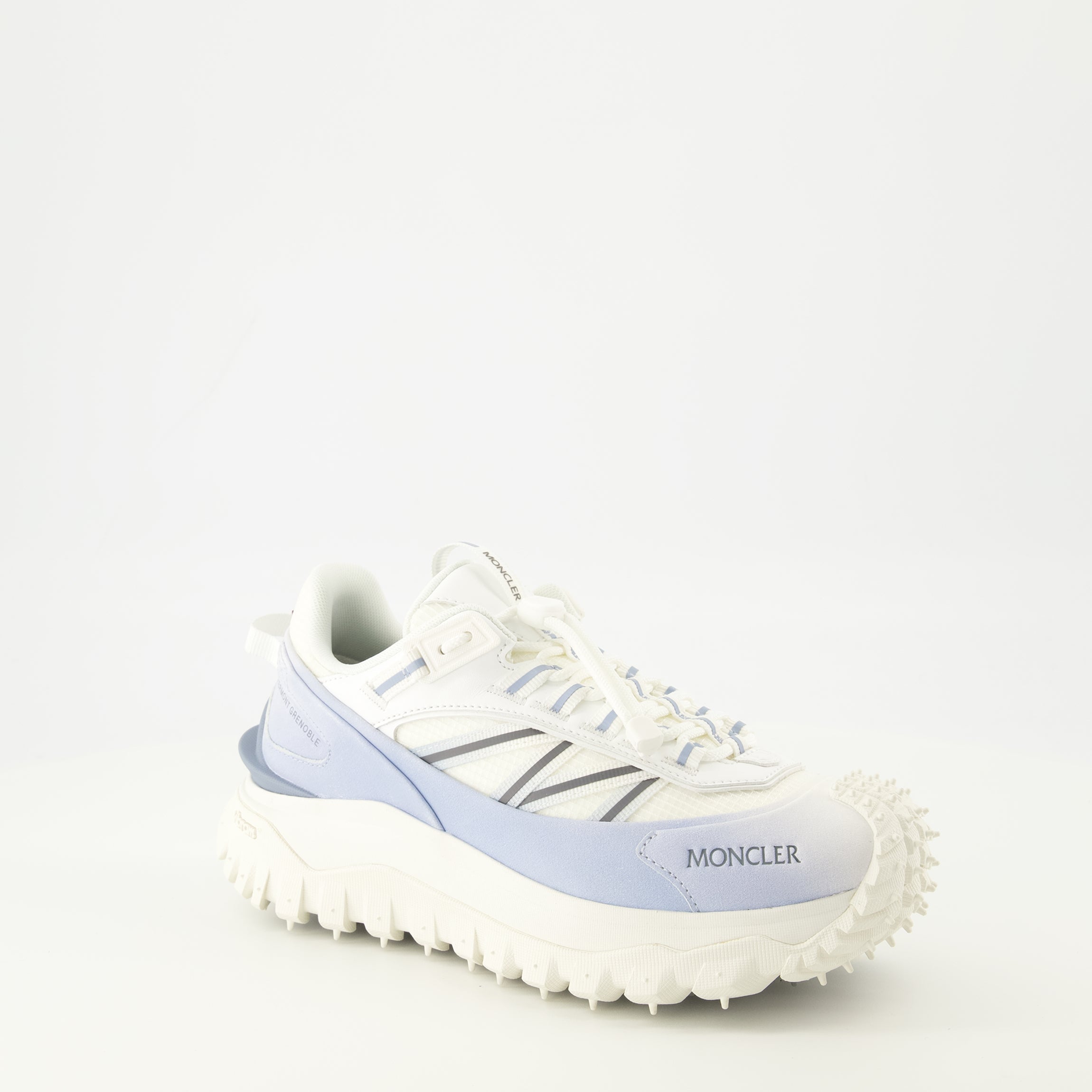 Image of Trailgrip Blue Sneakers by Moncler for Women - Season Spring-Summer 2026 - Front Right Three-Quarter View