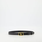 Valentino belt, black leather belt, adjustable belt, gold finishes, women's accessories