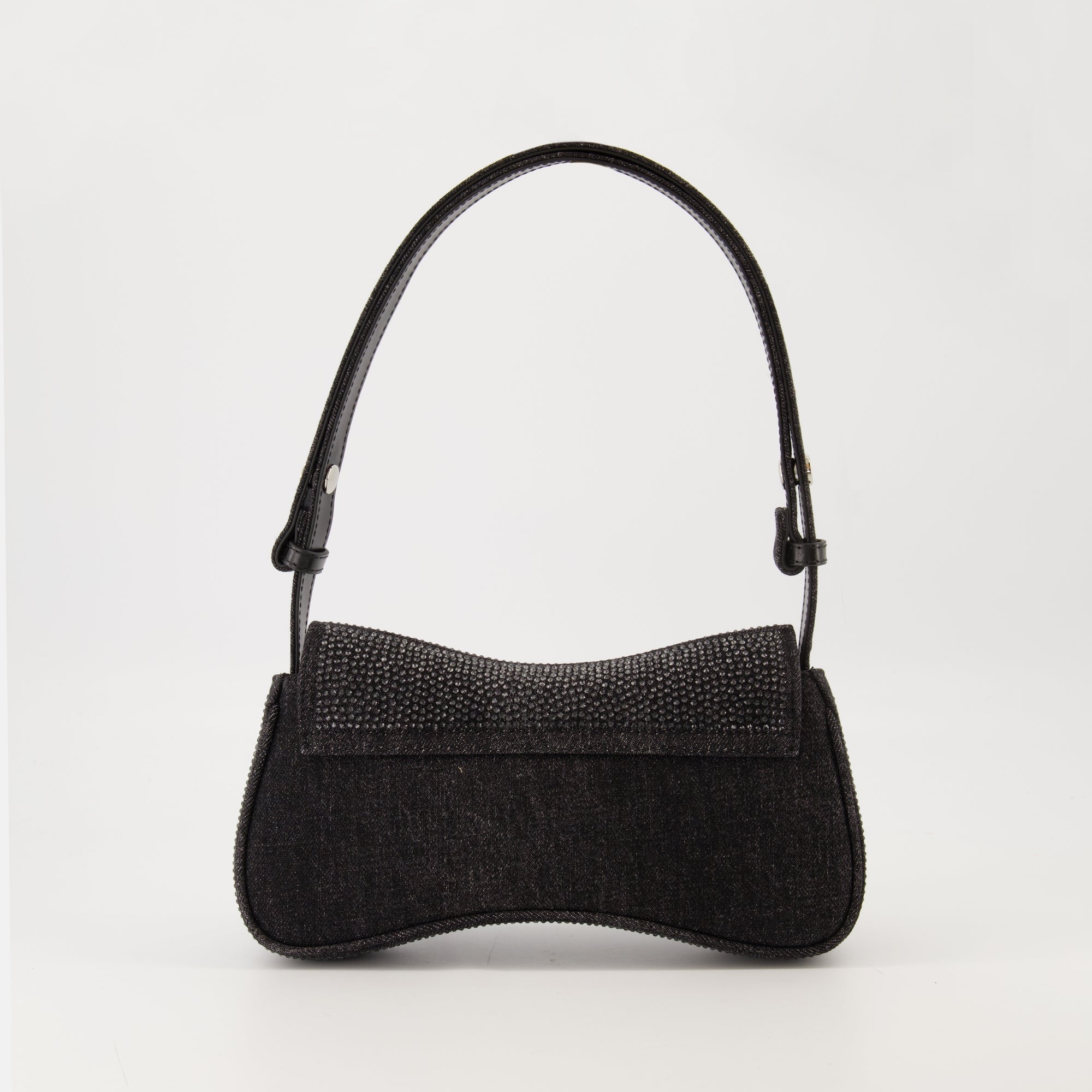 Diesel clutch, dark gray denim bag, adjustable shoulder bag, magnetic flap clutch, fashion accessory