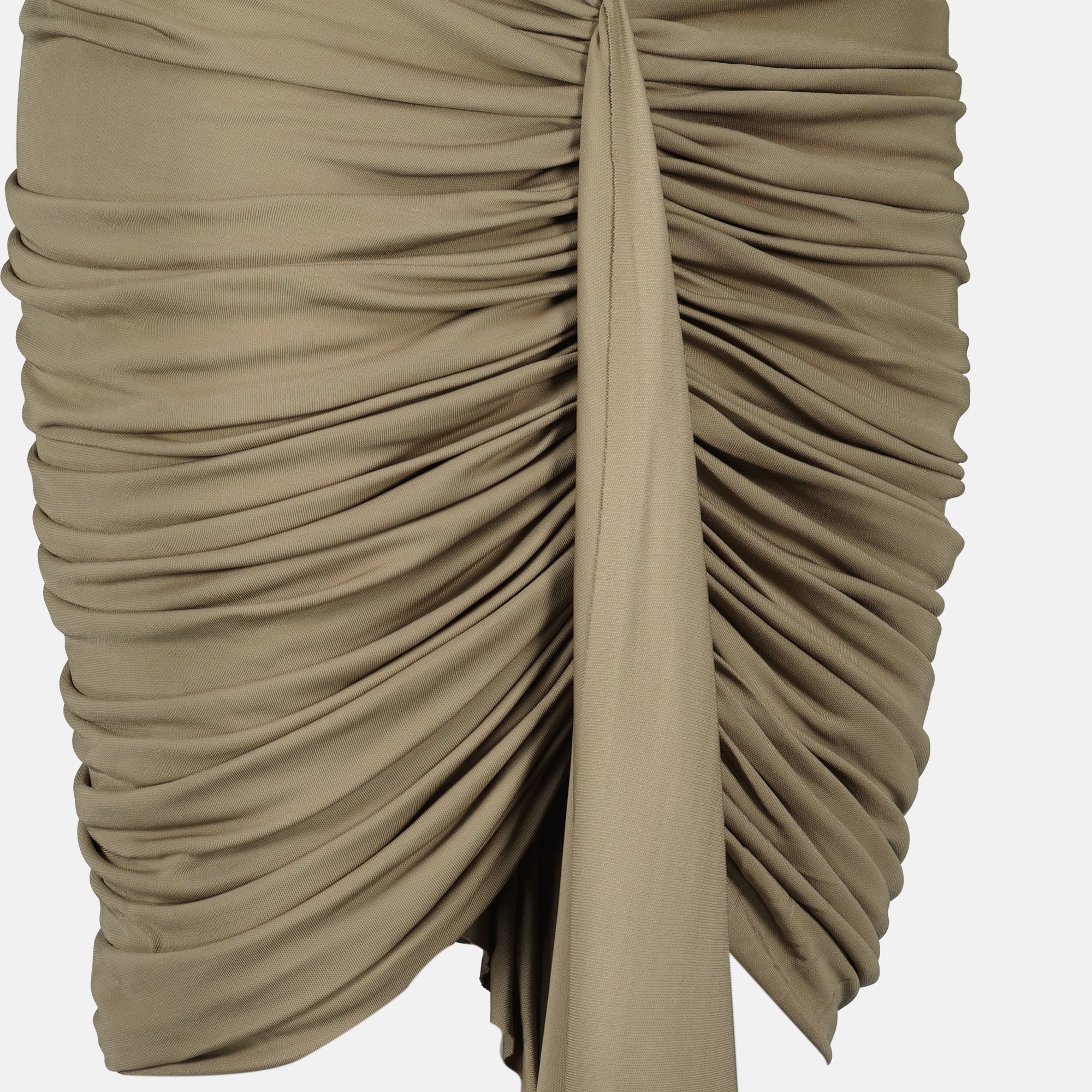 draped skirt, Christopher Esber, vivenda, khaki skirt, jersey fashion