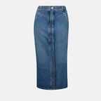 long jean skirt, Garice skirt, Iro denim, high-waist skirt, stylish denim skirt