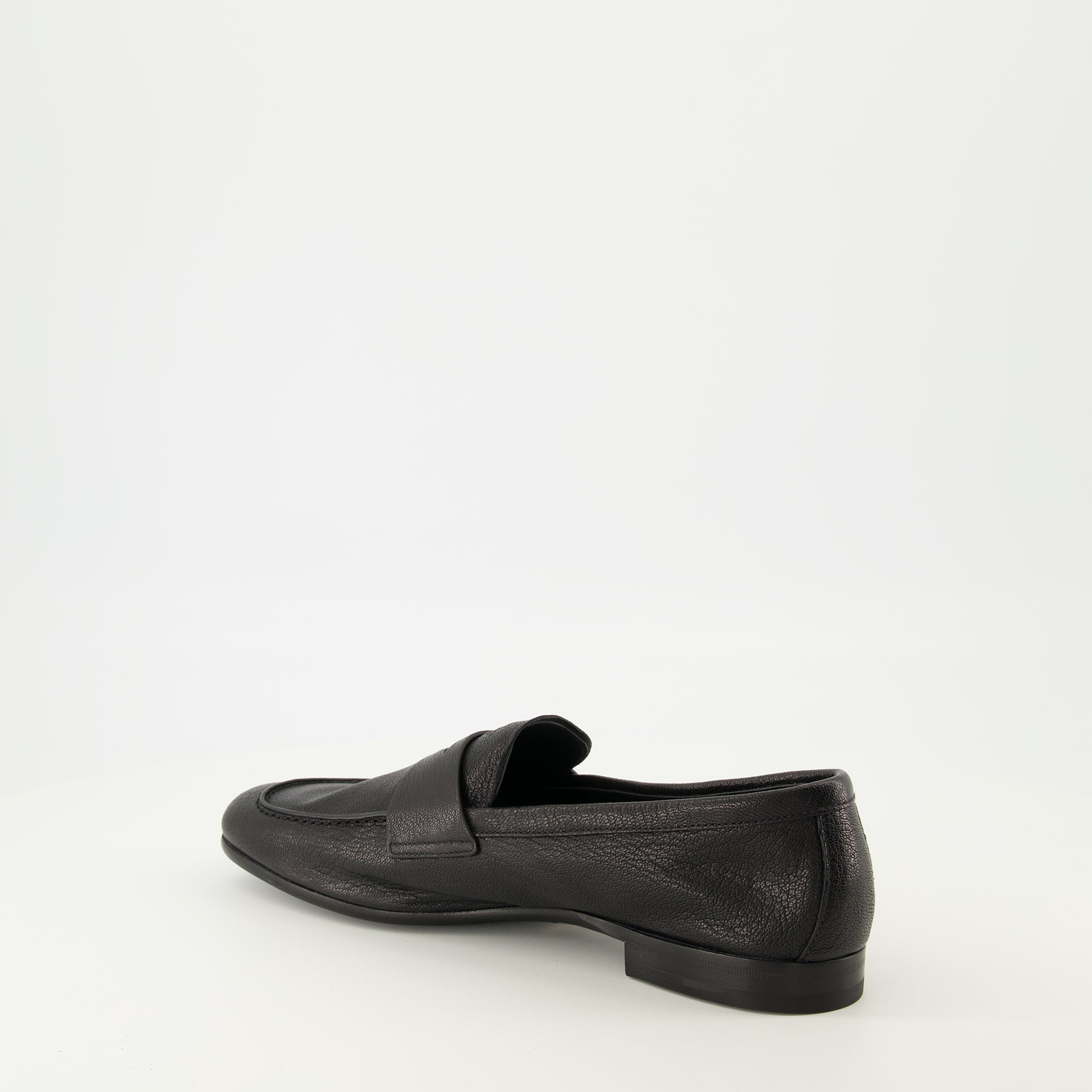 Prada moccasins, black leather shoes, designer footwear, luxury shoes, goat leather moccasins