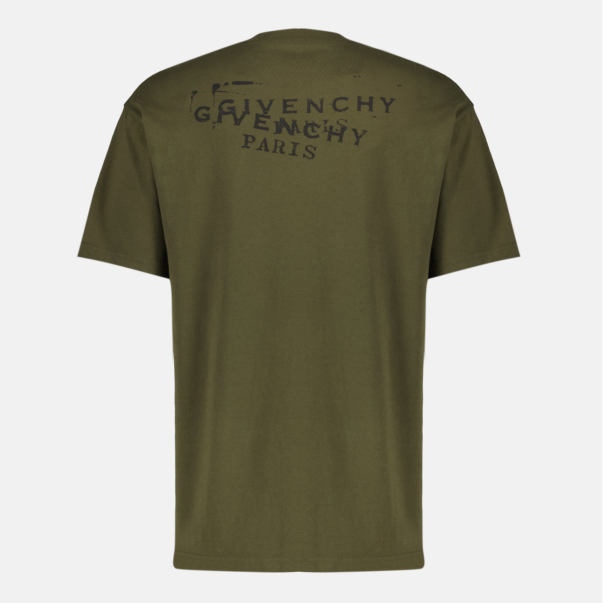 Givenchy T-Shirt, Kaki Stamp, Men's Fashion, Cotton T-Shirt, Contemporary Style