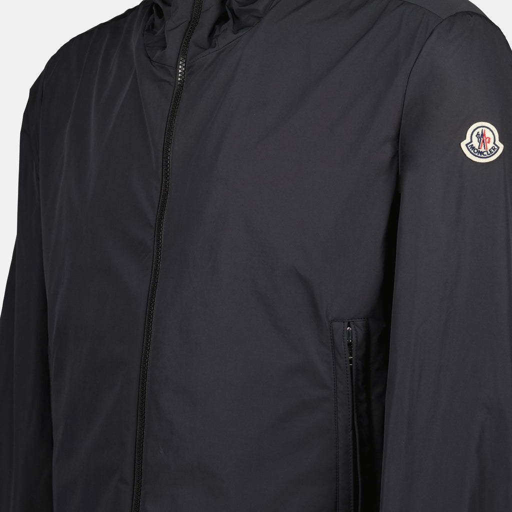 Windbreaker jacket, Moncler black jacket, nylon windbreaker, designer jacket, men's fashion