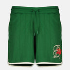 Pantalones cortos de algodón verde D-Hibiscus - Drôle de Monsieur