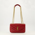 Image of Sac Loulou Small Rouge by Saint Laurent for Women - Season Spring-Summer 2026 - Front View