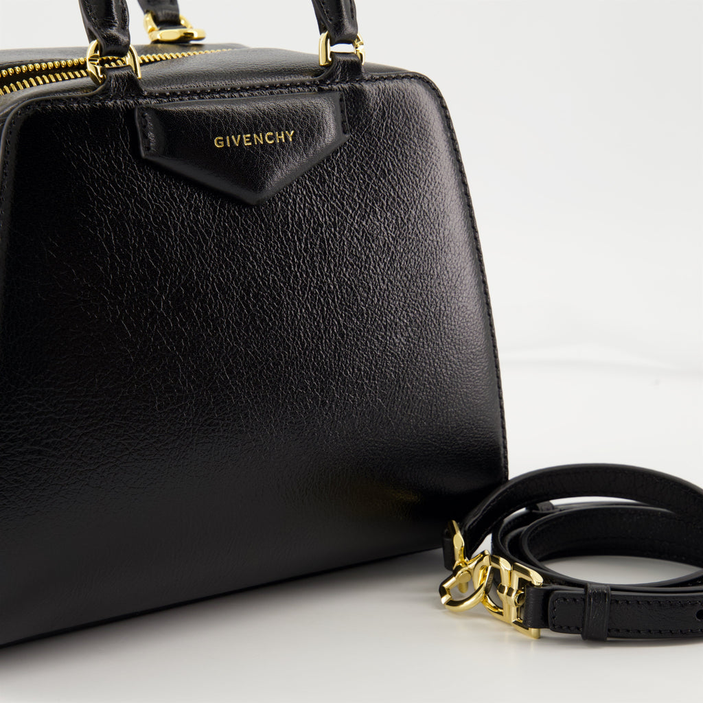 Mini Antigona Cube Bag, Givenchy, Black Leather Bag, Luxury Handbag, Designer Accessories