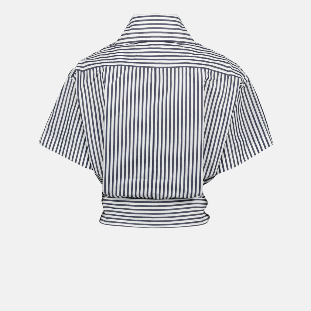 여성을 위한 패투의 짧은 줄무늬 셔츠 이미지 - 2026년 봄 여름 시즌 - 뒷면 보기