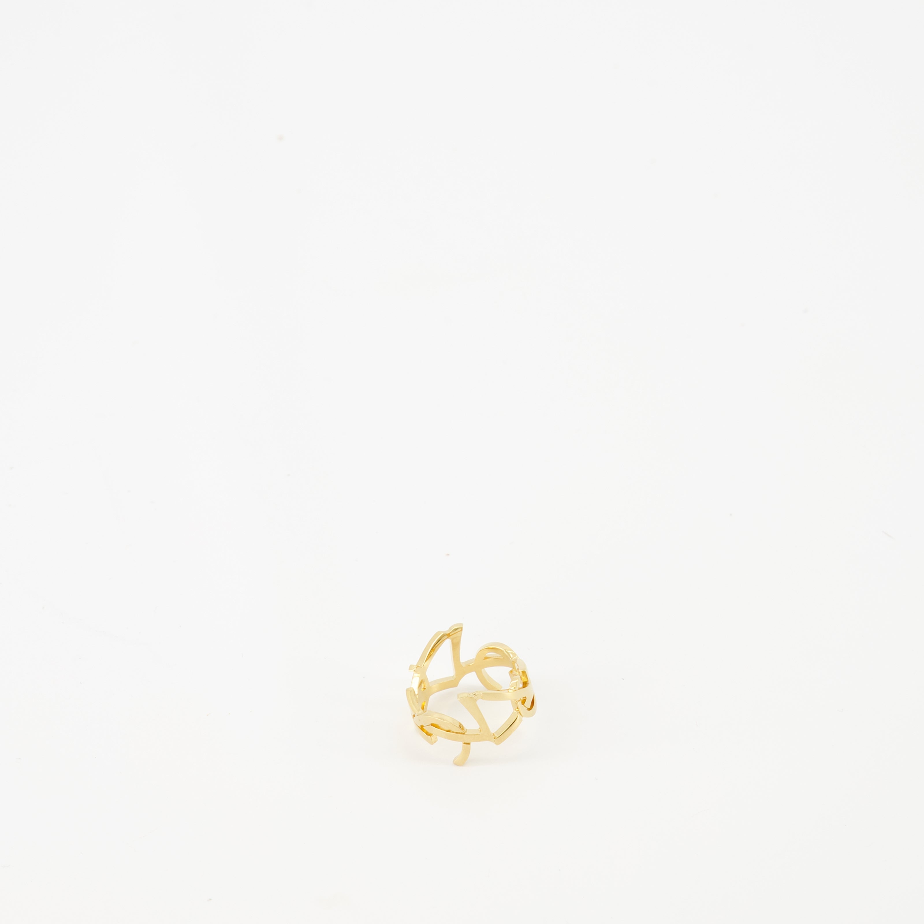 Cassandre ring, gold jewelry, statement ring, engraved logo, fashion accessory