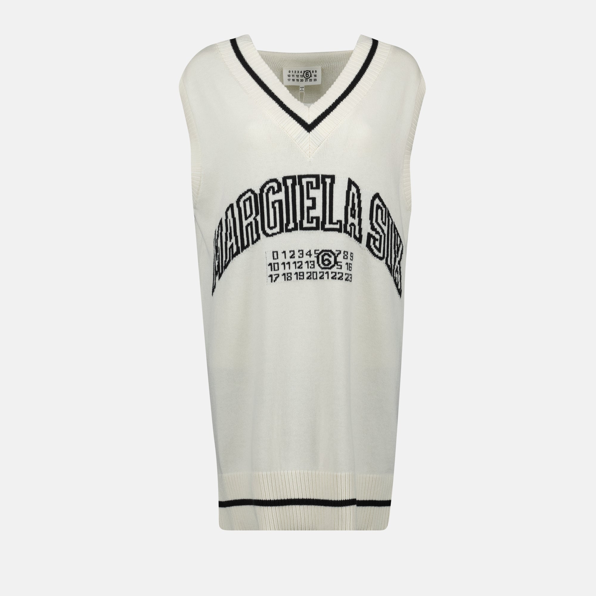 sleeveless knit dress, MM6, women's dress, V-neck dress, Spring-Summer collection