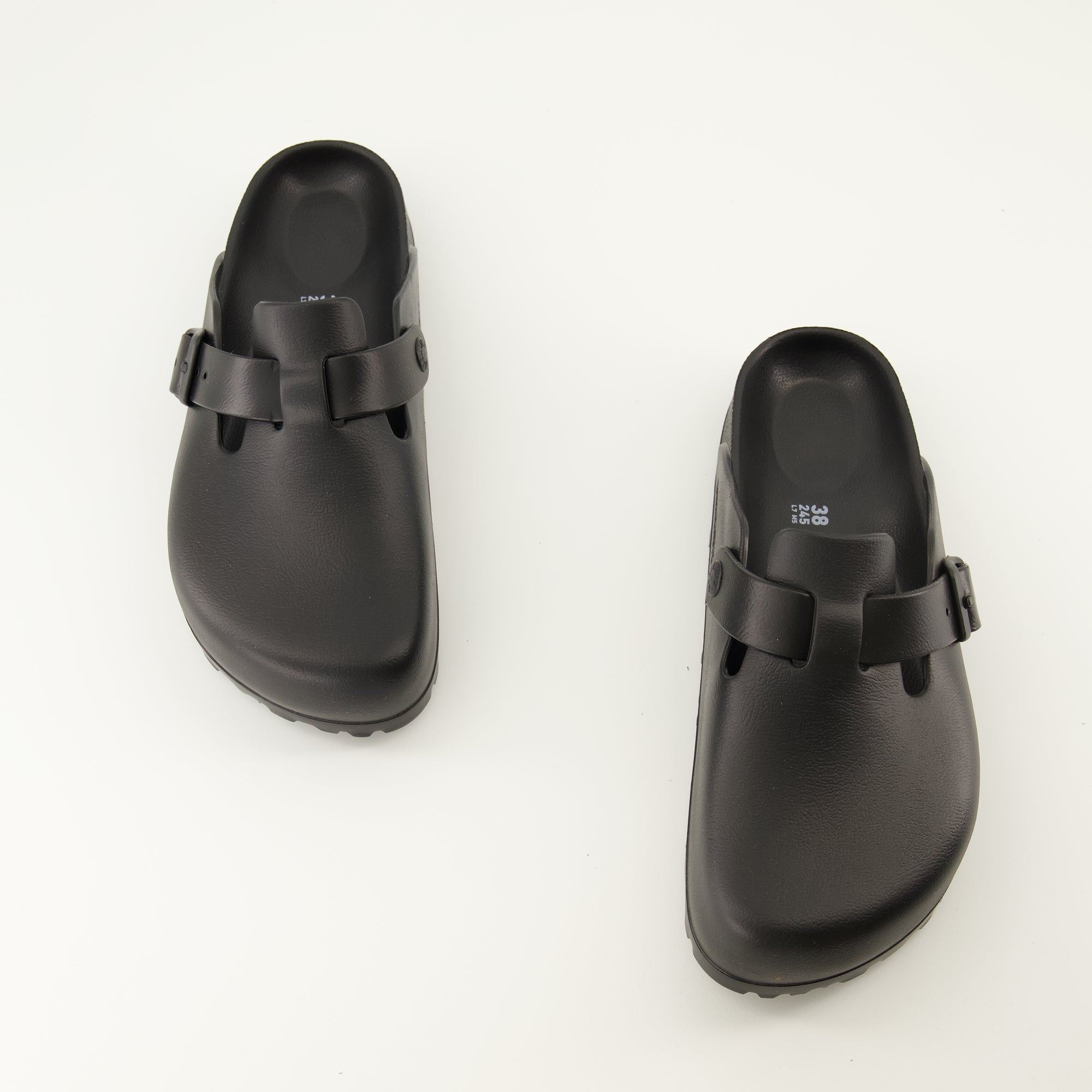 Boston EVA Mules, Birkenstock mules, comfortable footwear, black slip-on shoes, adjustable EVA sandals