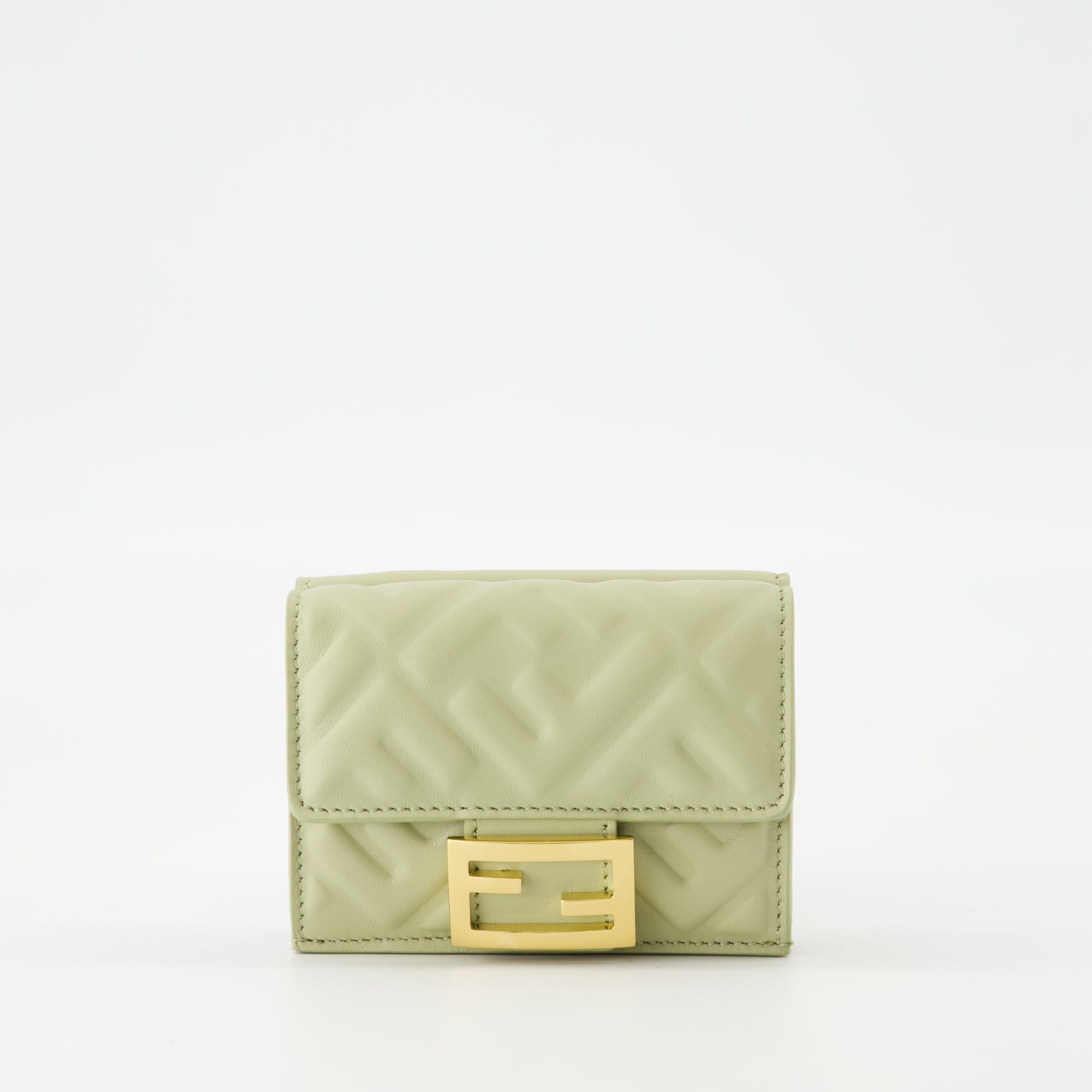 Fendi wallet, Baguette wallet, green wallet, designer accessory, Spring-Summer collection