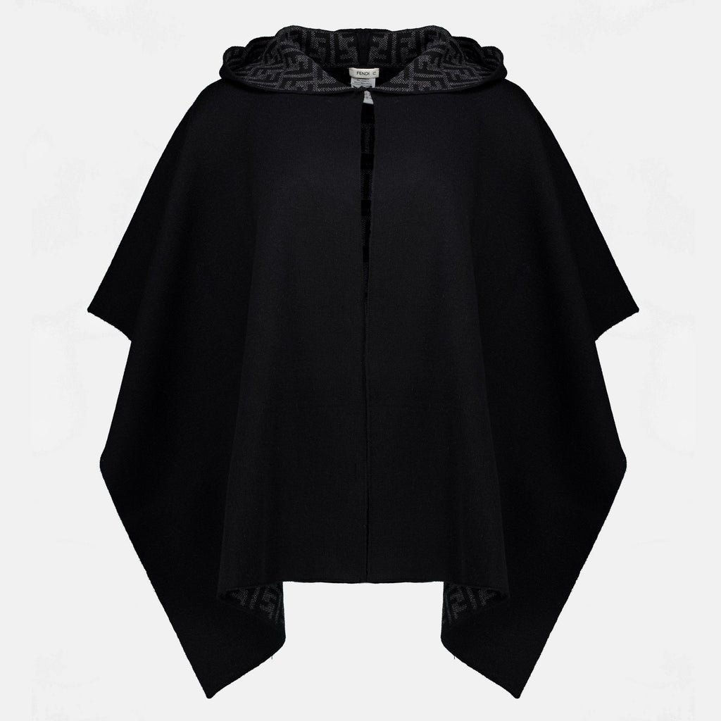 Poncho in Cachemire Nero