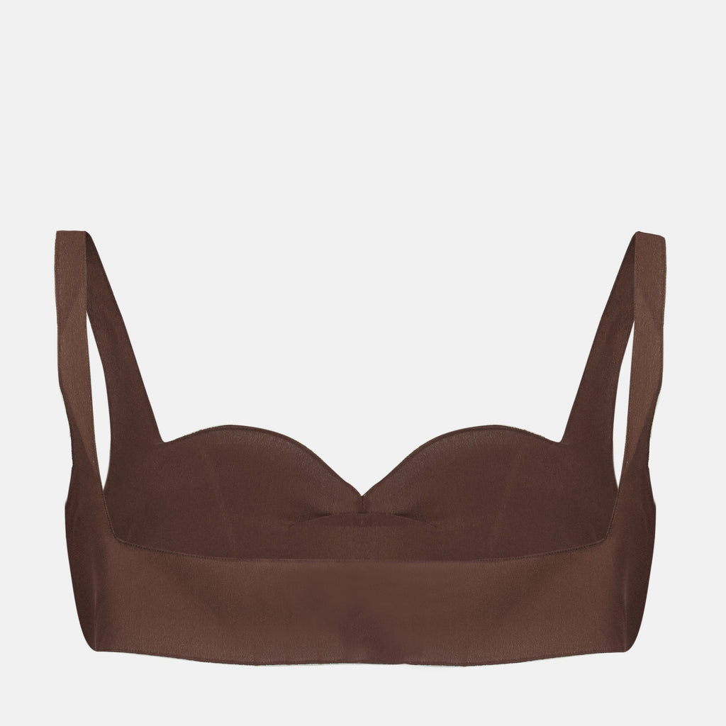 Bilde av brun Crepe de Chine-top fra Prada for kvinner - Sesong Vår-Sommer 2026 - Bakvinkel