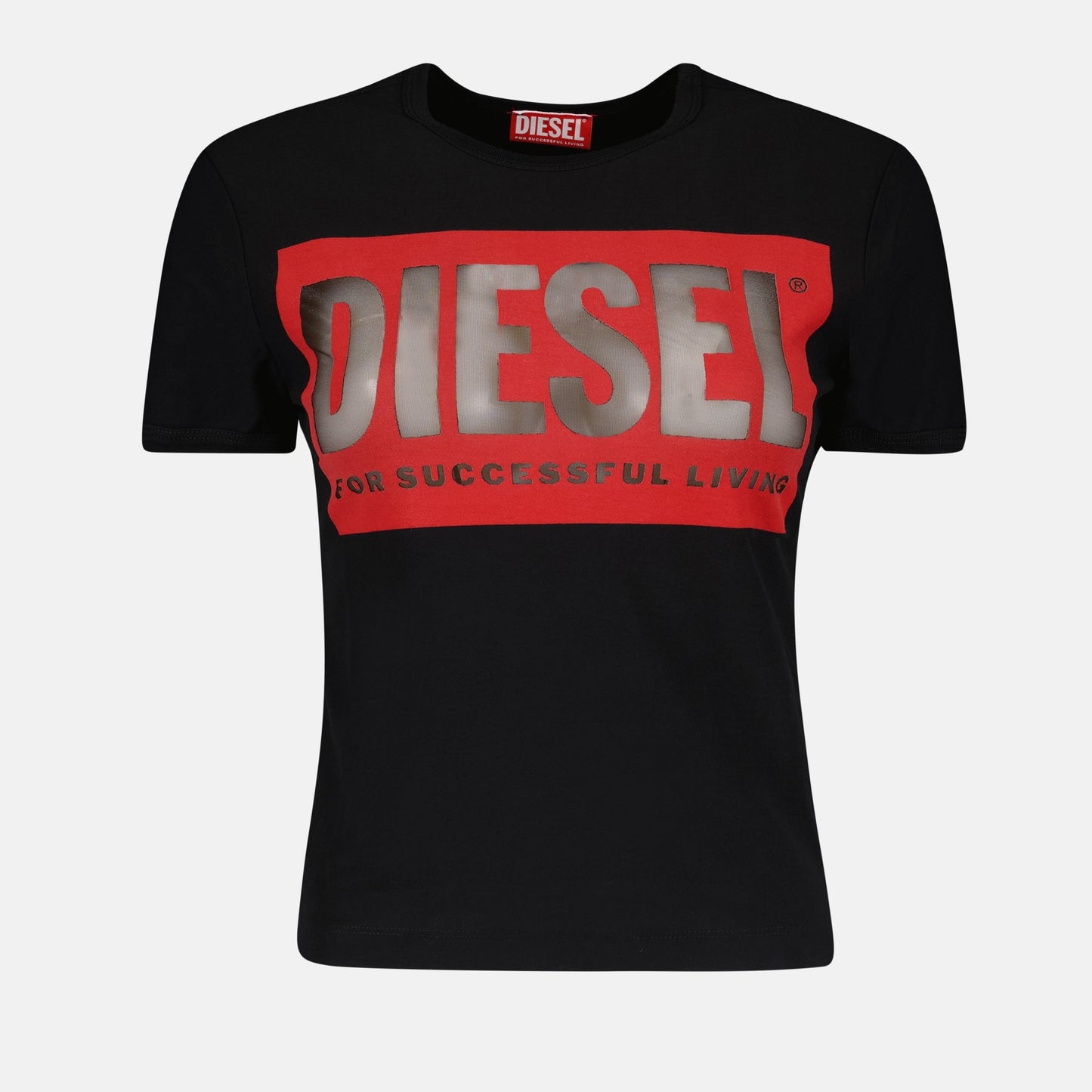 Diesel T-shirt, Black Cotton T-shirt, Round Neck T-shirt, Women's Fall Fashion, Luxury Ready-to-Wear