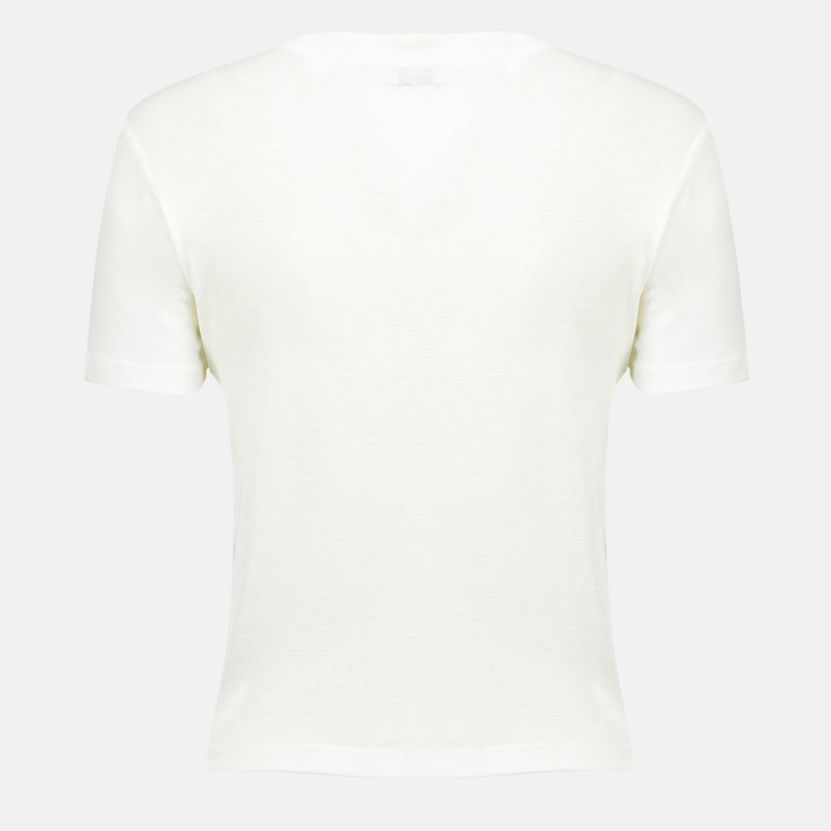 Weißes T-Shirt aus gerippter Baumwolle