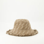 Fendi hat, denim hat, brown hat, trendy accessory, unique logo