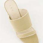 mules, Garnett, beige canvas, Spring-Summer collection, women’s footwear