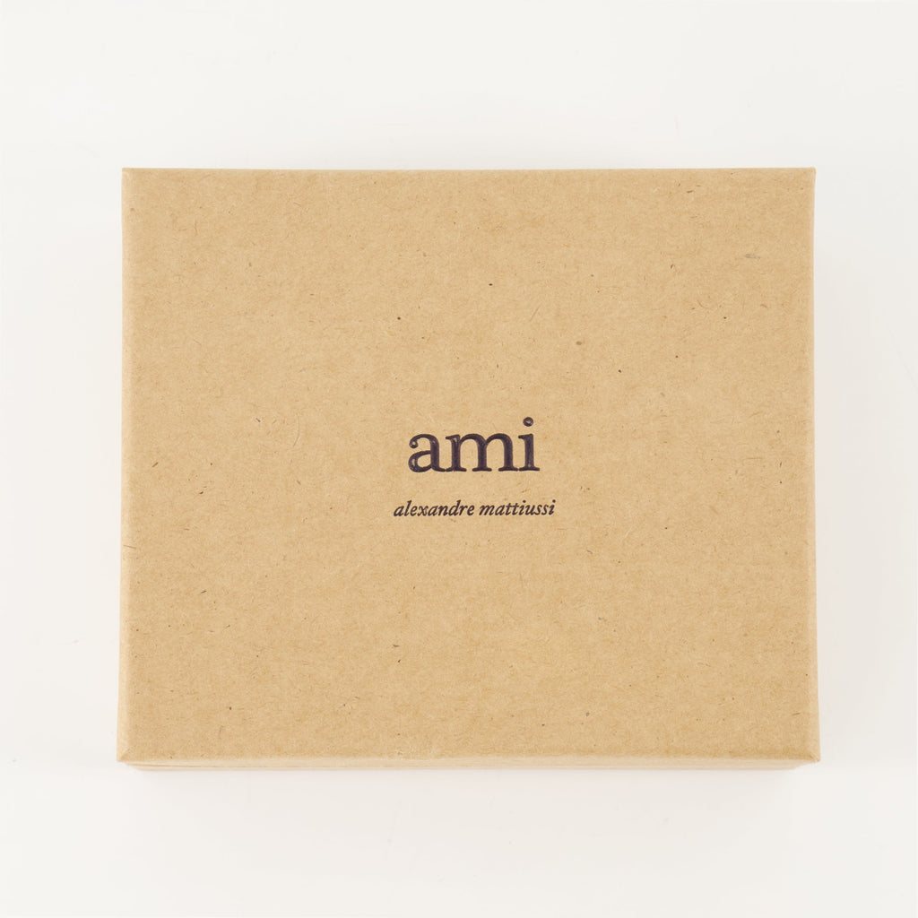 card holder, Ami Paris, brown leather accessory, premium quality, unisex design