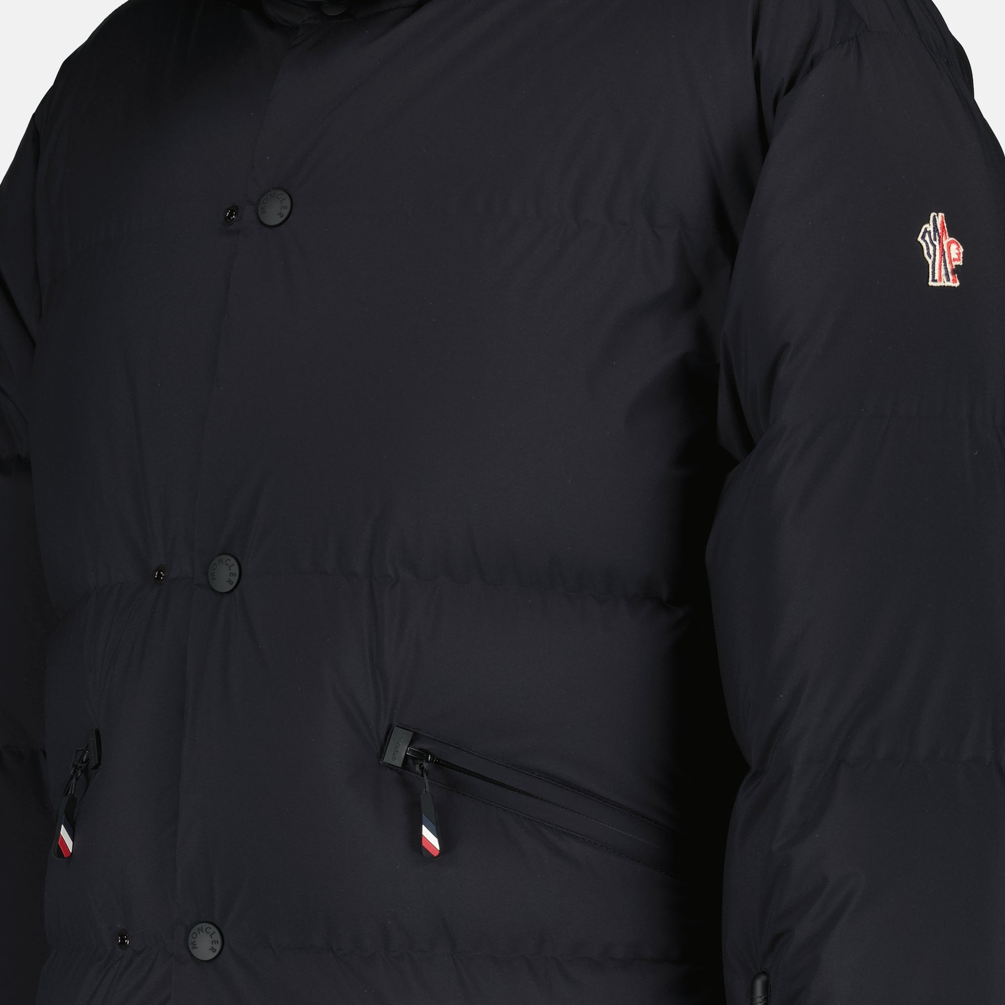Moncler Grenoble jacket, black down jacket, Fall Winter 2025, men's outerwear, luxury fashion