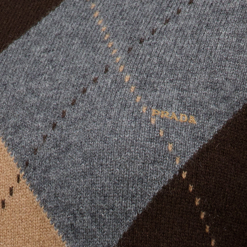 Kurzärmeliger Wollpullover mit Karomuster
