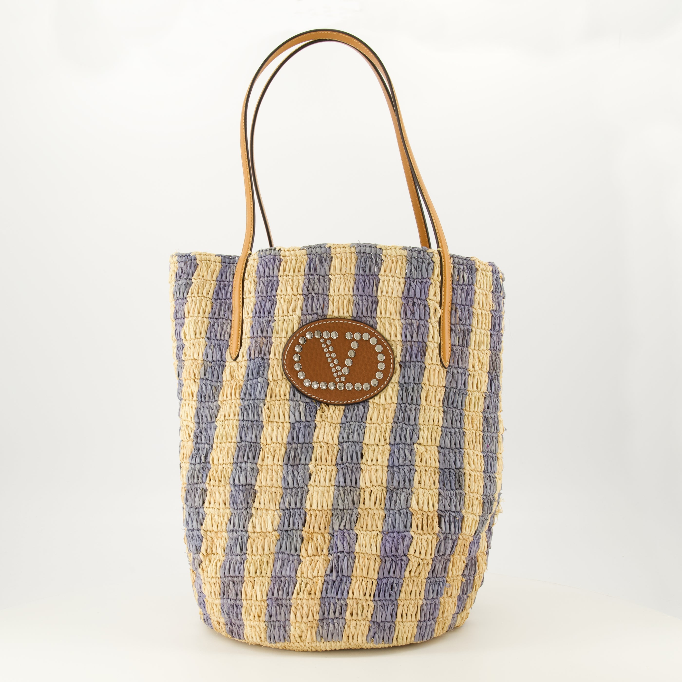 Borsa in Raffia a Righe