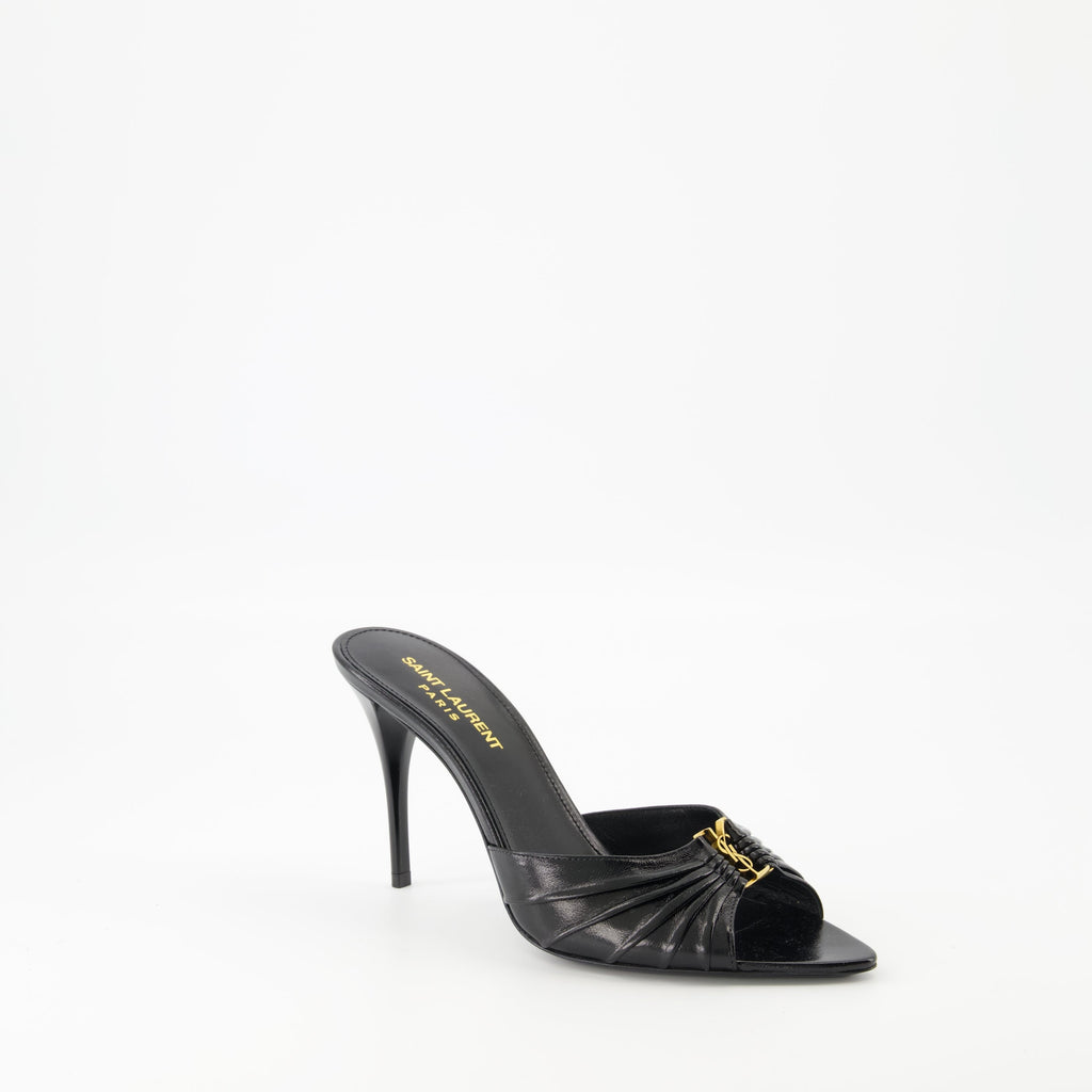 Babylone sandals, heeled sandals, Saint Laurent, black sandals, luxury footwear