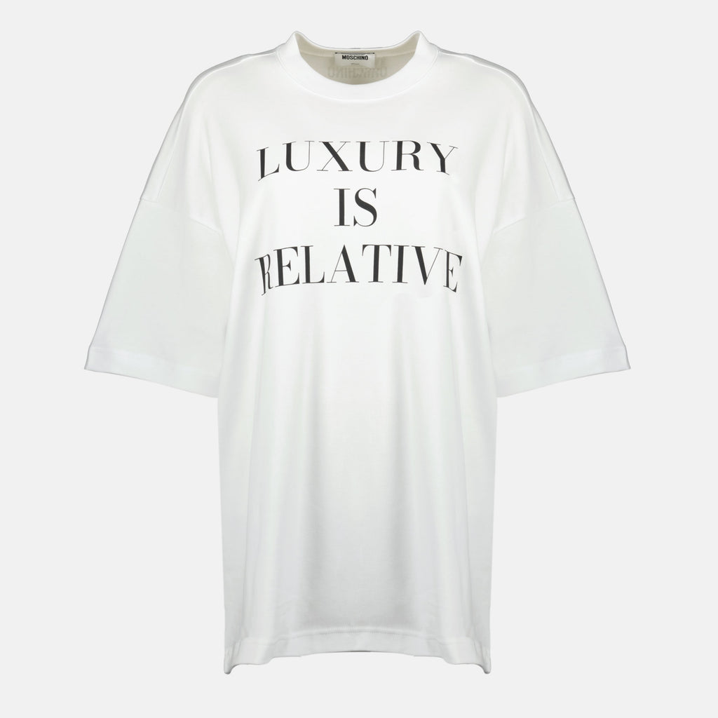 white oversized t shirt moschino women 15618305425788