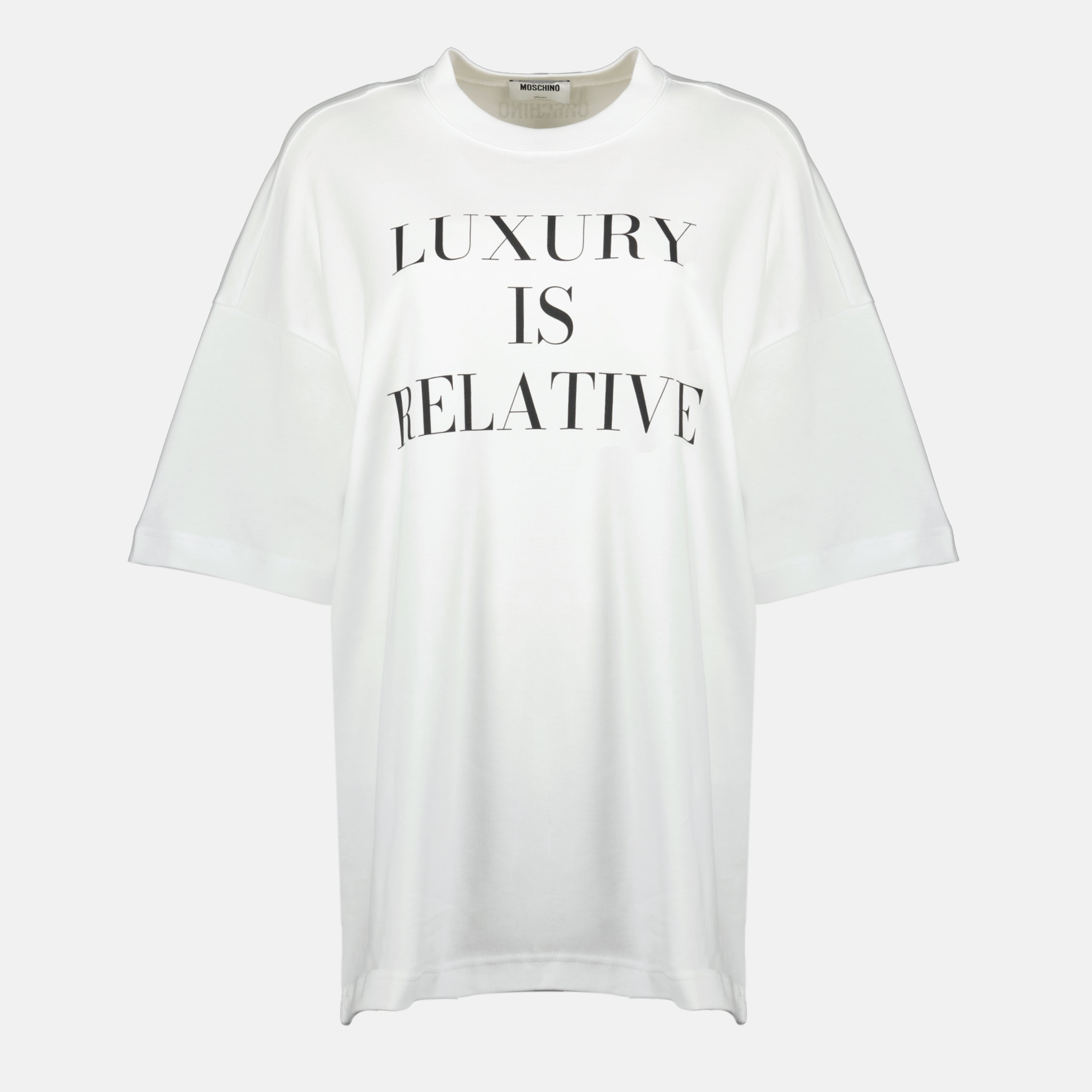 white oversized t shirt moschino women 15618305425788