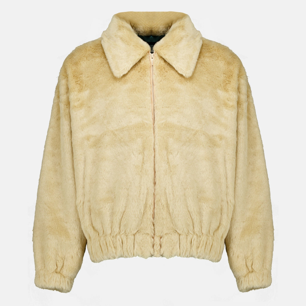 Beige jakke i fuskepels