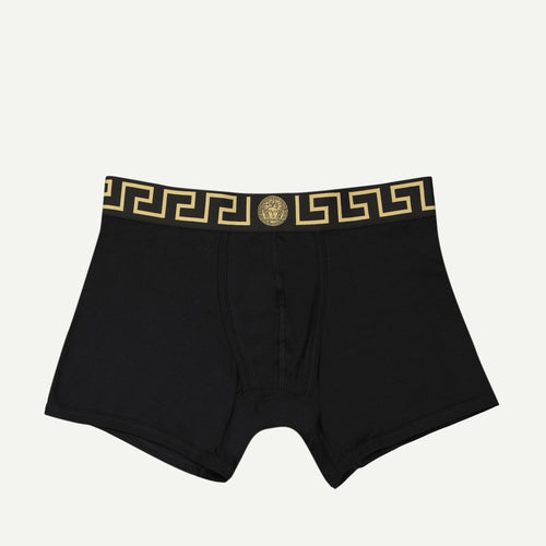 Boxer Long Noir Medusa Greca