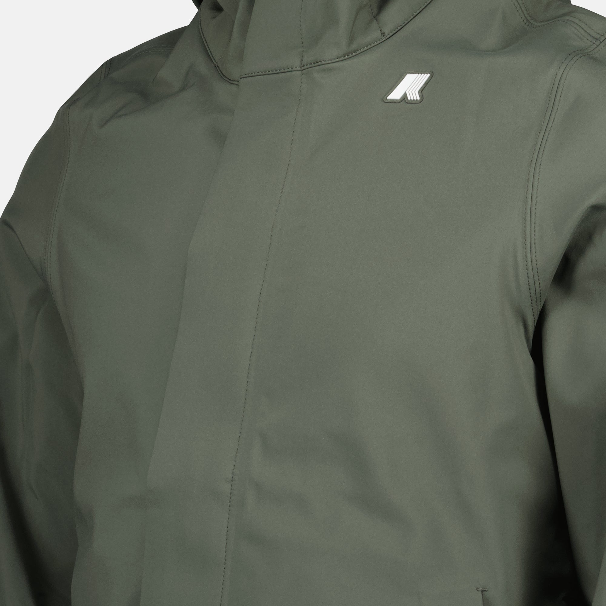 K-Way parka, long parkas, green parka, men's outerwear, waterproof jackets