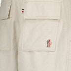 Pantaloni Corti in Cotone e Lino Beige