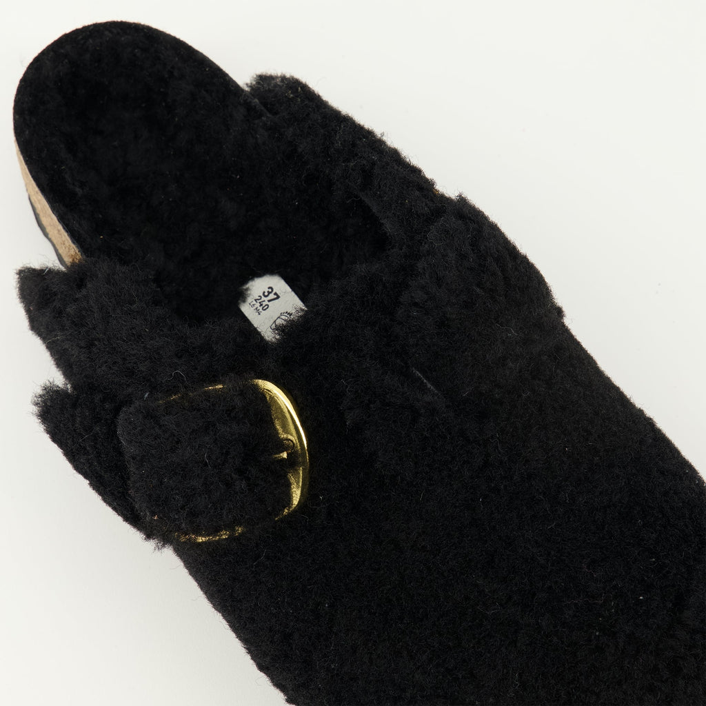 Image of Boston Teddy Black Mules by Birkenstock for Women - Season Spring-Summer 2026 - Top Detail View