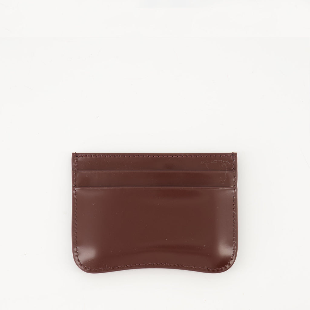 card holder, Ami Paris, leather accessories, bordeaux card holder, unisex wallet