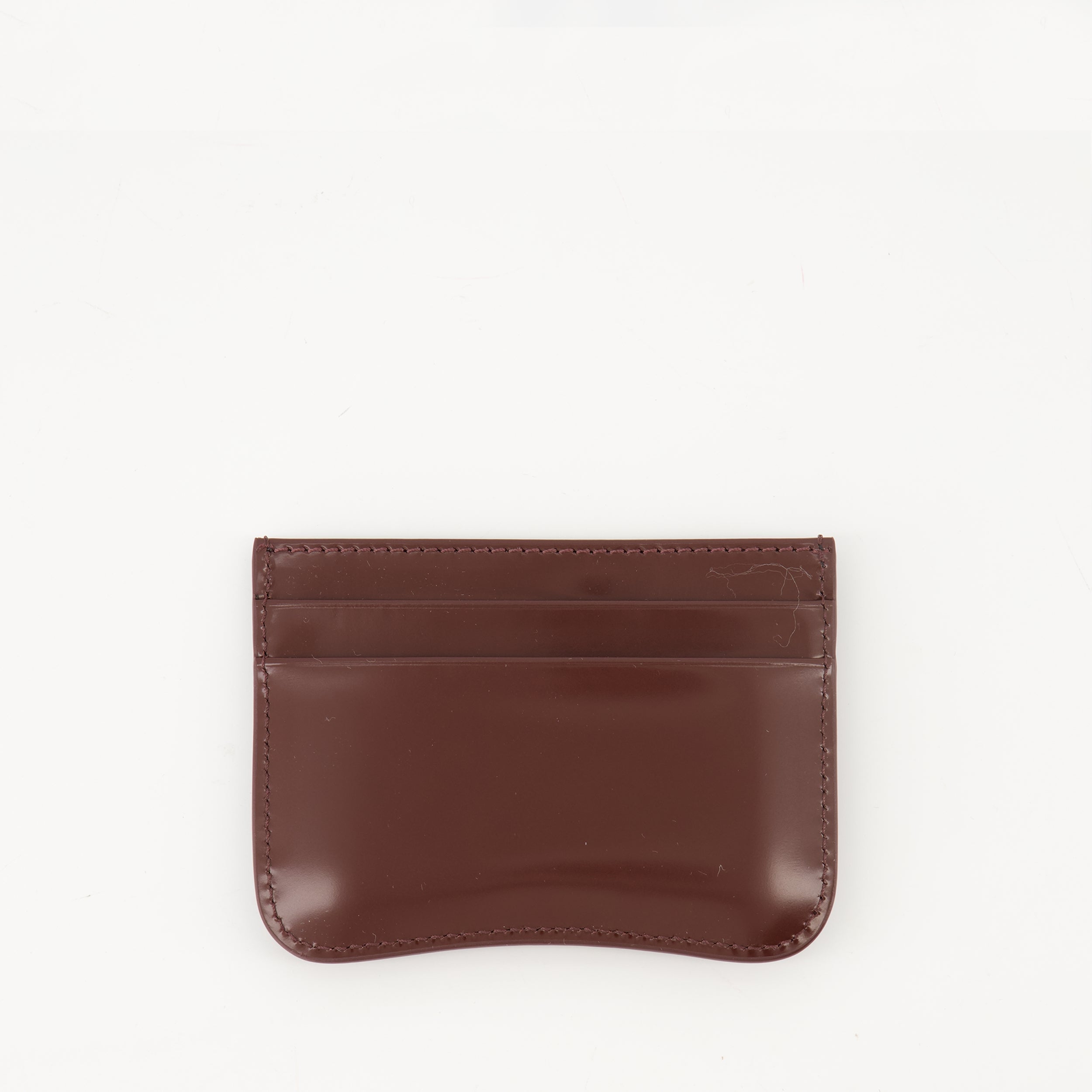 card holder, Ami Paris, leather accessories, bordeaux card holder, unisex wallet
