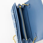 Fendi wallet, denim effect wallet, continental wallet, designer accessories, jacquard fabric