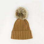 Moncler hat, wool hat, brown knitted hat, pompom hat, accessories