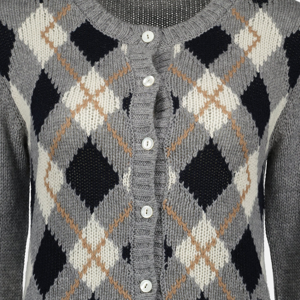 Prada cardigan, wool cardigan, plaid cardigan, Autumn Winter 2025, women's fashion