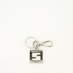 Image of Squared FF Black and Silver Keychain by Fendi for Men - Season Spring-Summer 2026 - Back View