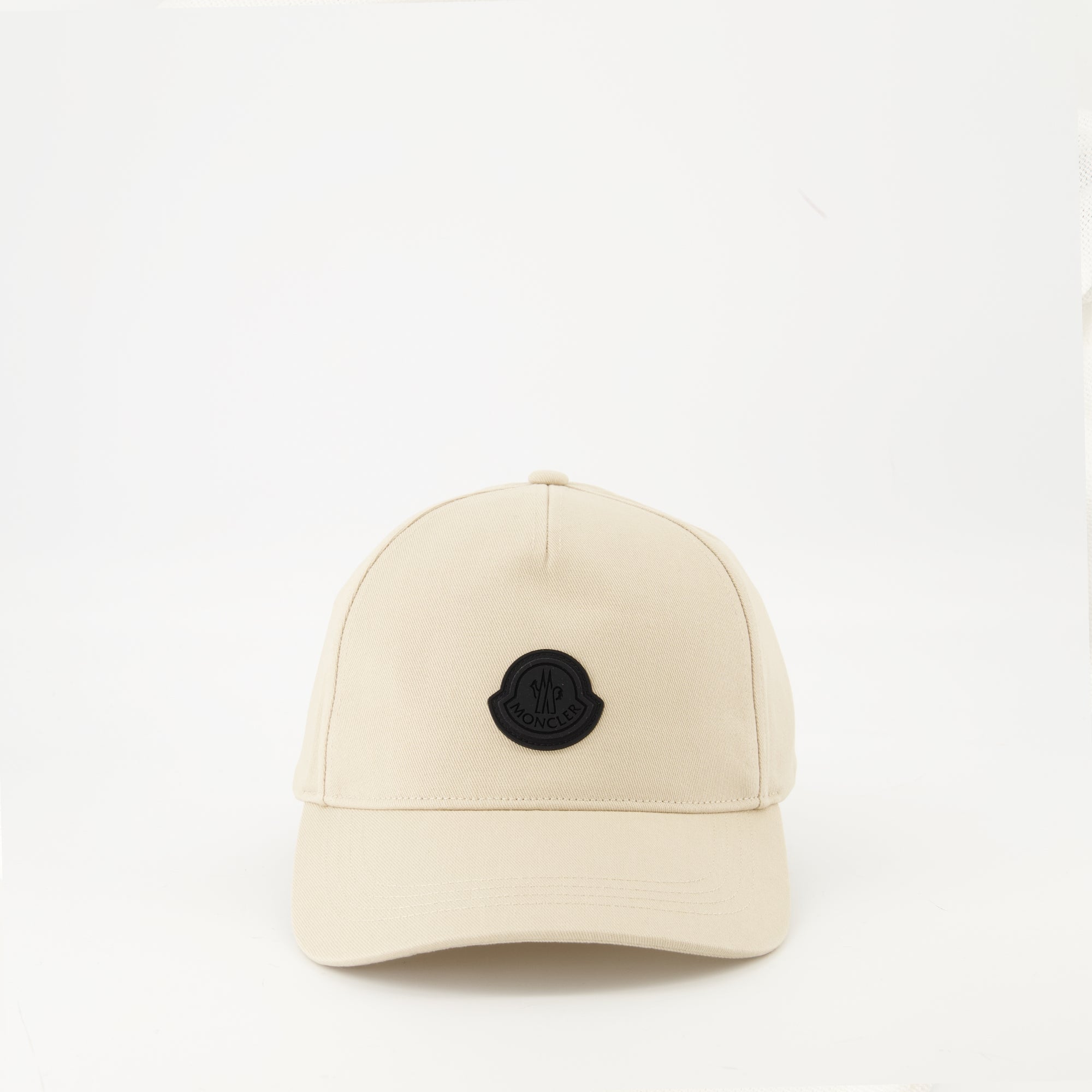 Moncler cap, beige logo cap, cotton cap, adjustable strap cap, Autumn-Winter 2025 collection
