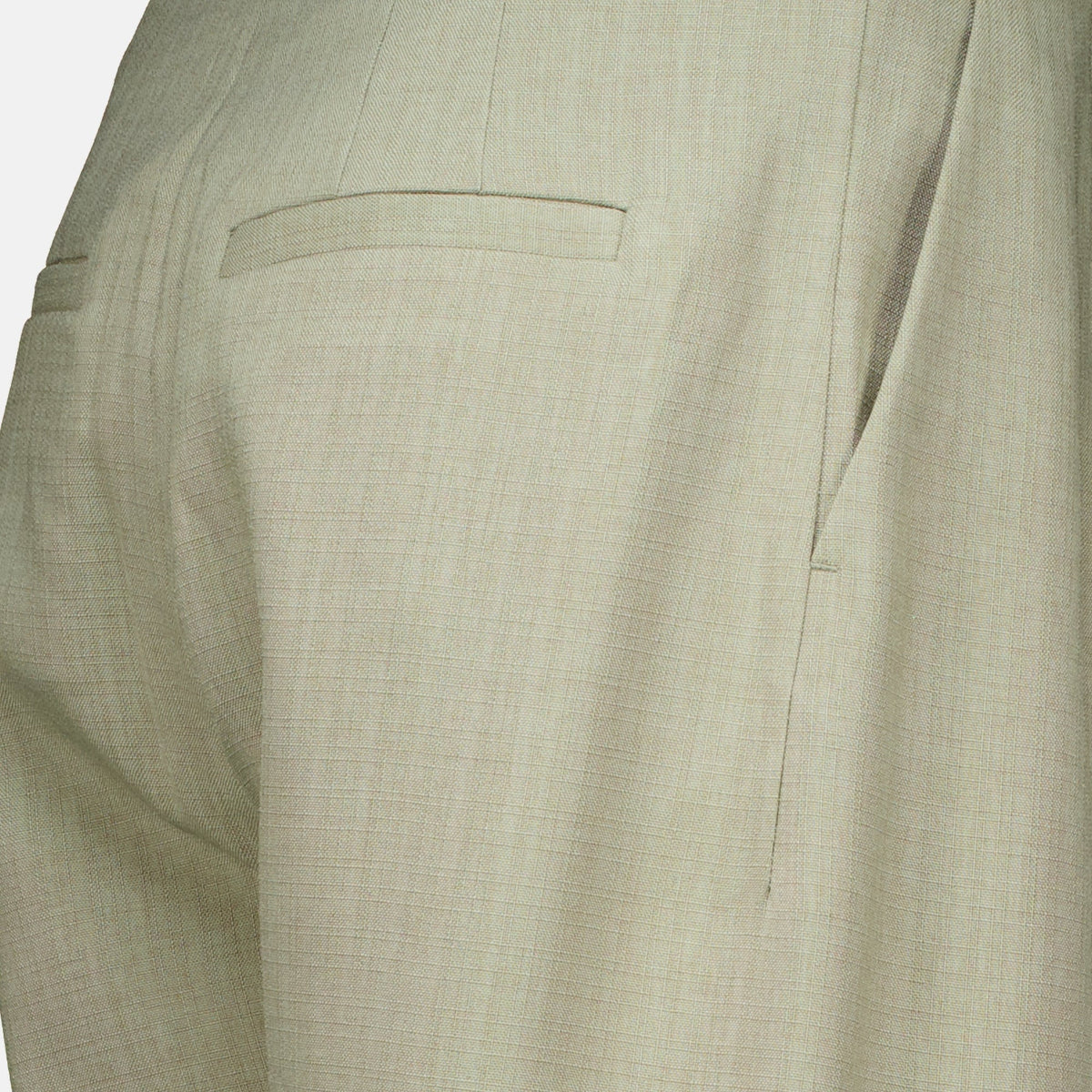 Kaki Wide Trousers with Pleats