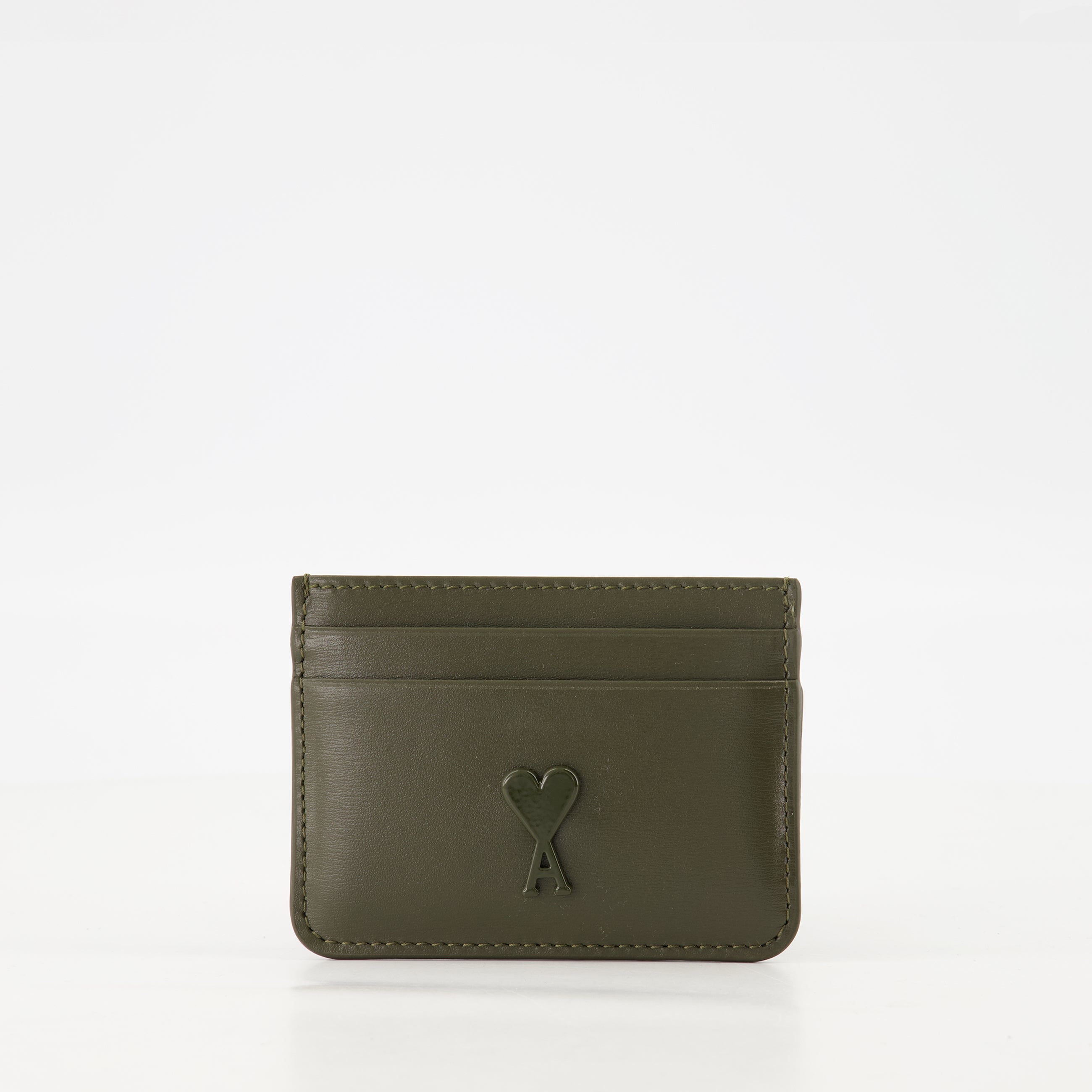 AMI de Coeur, card holder, khaki green, leather accessory, unisex wallet
