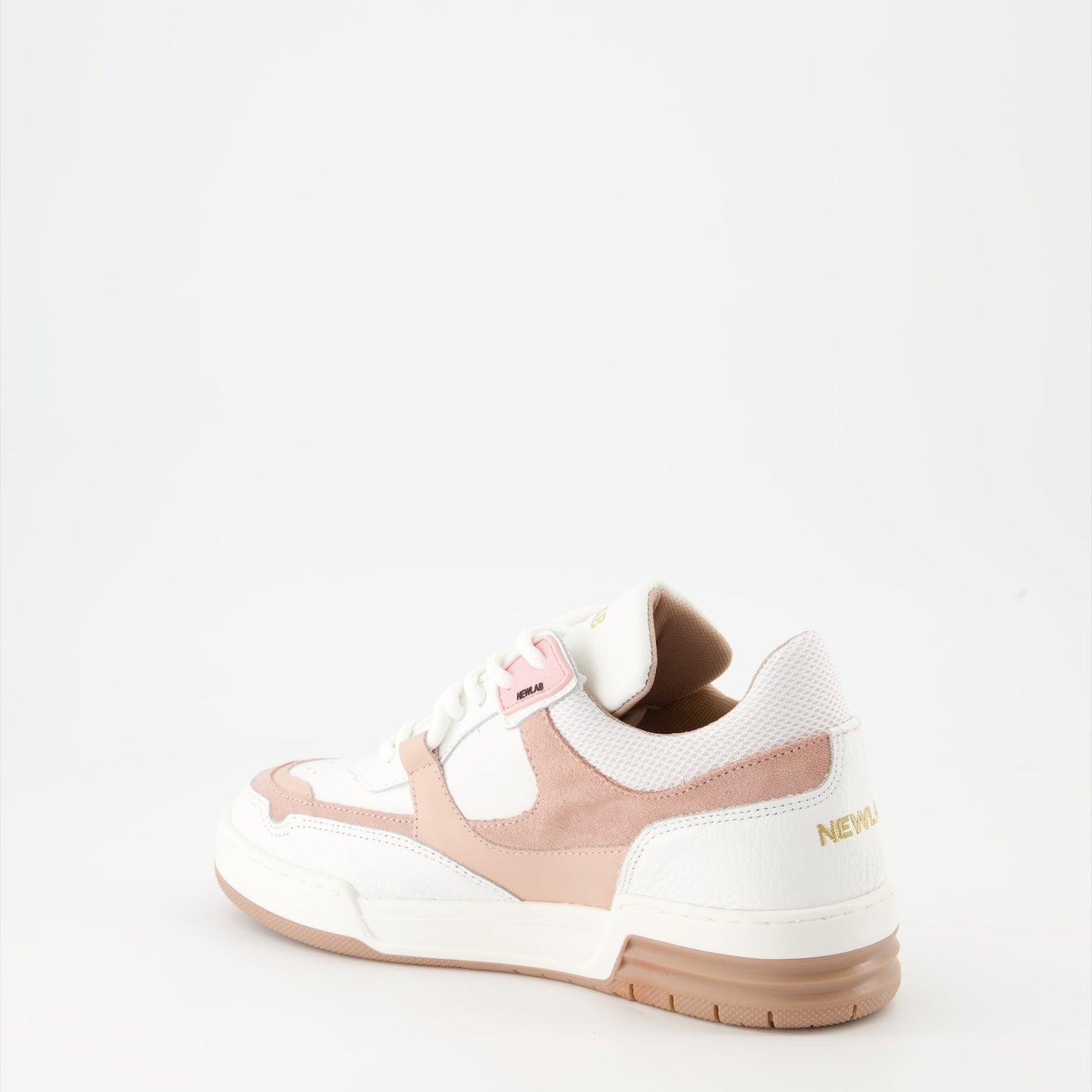 luxury sneakers, New Lab NL12, leather AppleSkin, white and pink sneakers, Spring-Summer 2024