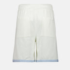 Imagen de pantalones cortos de algodón piqué blanco de Drole De Monsieur para hombres - Temporada primavera-verano 2025 - Vista trasera