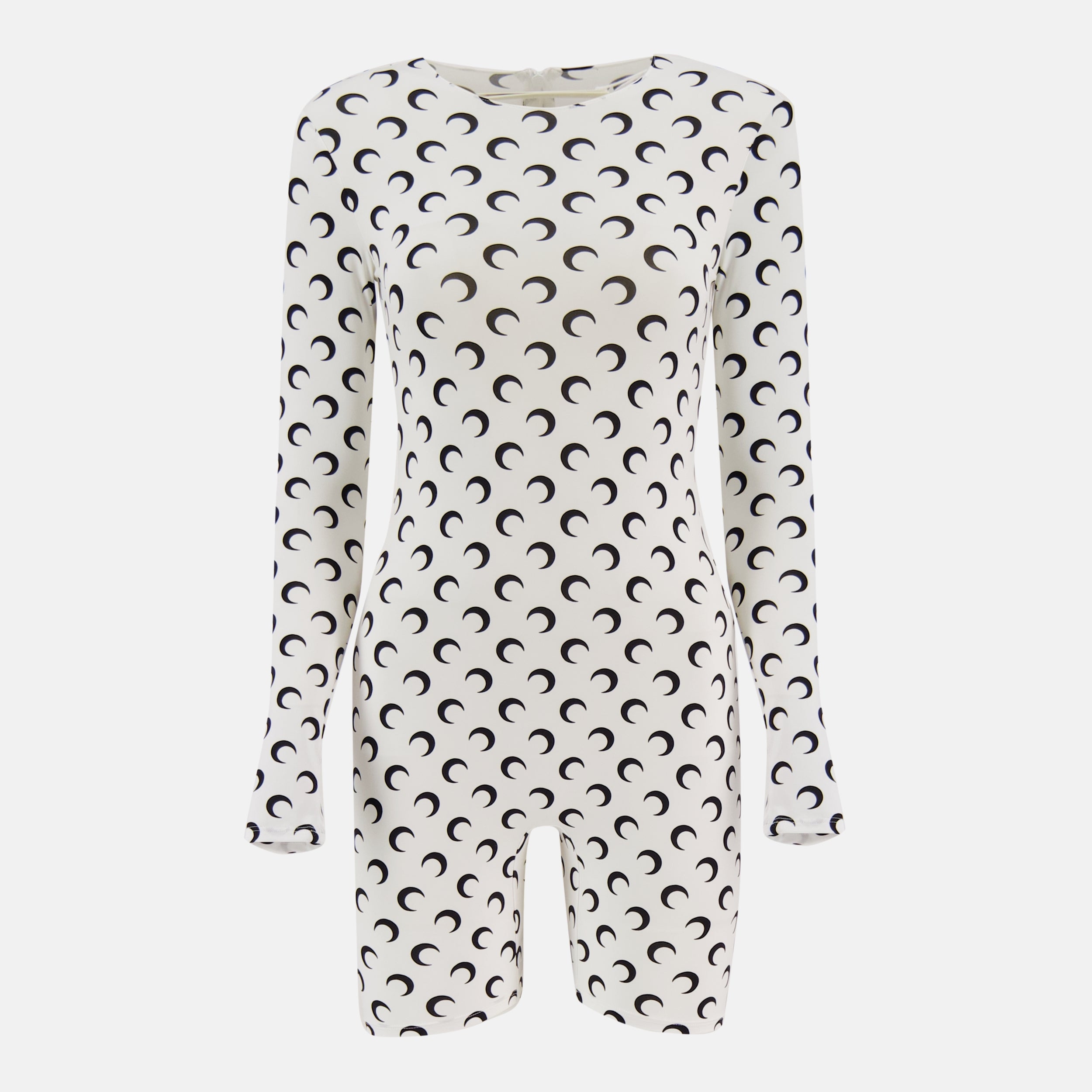 short jumpsuit, Marine Serre, Moon print, Autumn-Winter 2025, polyamide garment