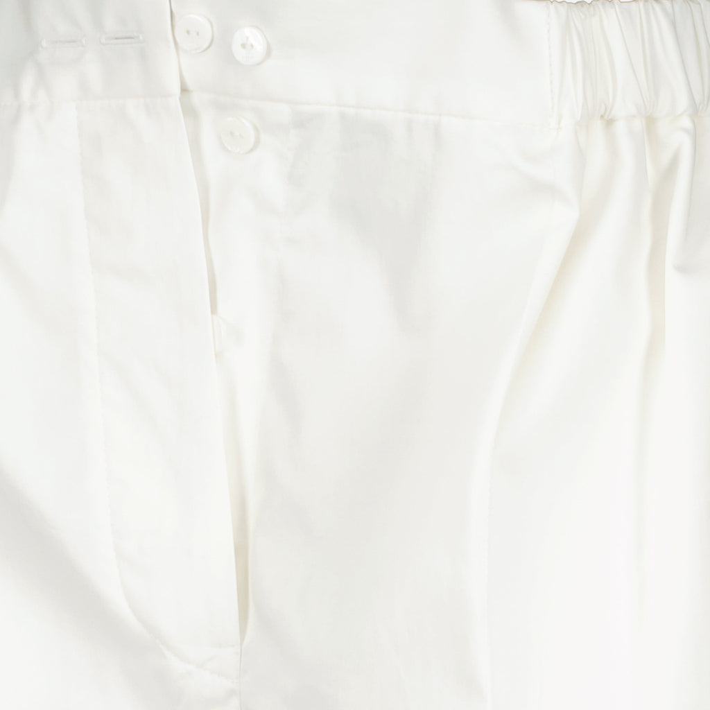 Image of White Cotton Pants by Patou for Women - Season Spring-Summer 2026 - Detail View 2
