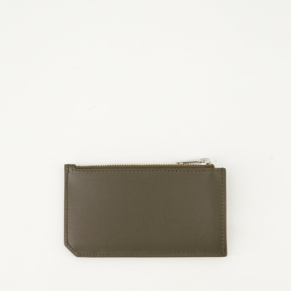 smooth leather card holder, green card holder, Saint Laurent accessory, luxury card holder, autumn winter 2024 accessories
