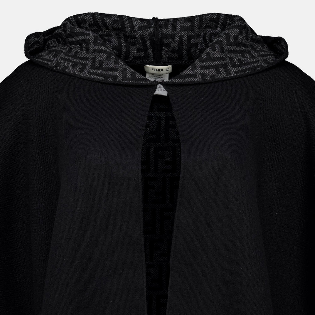Poncho in Cachemire Nero