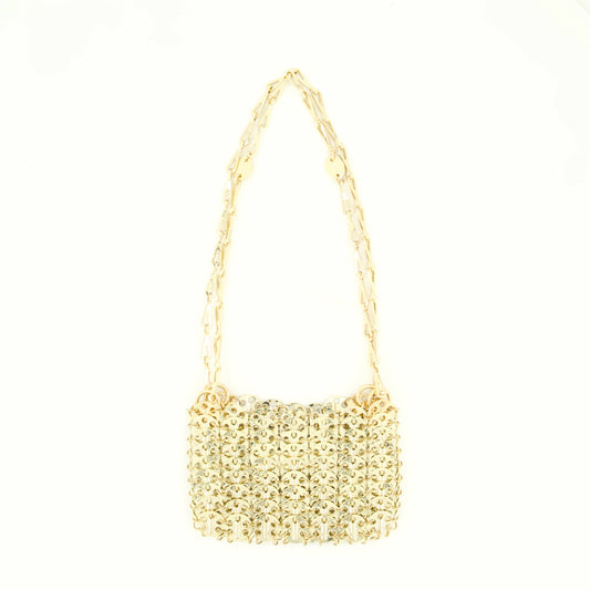 Iconic Nano Bag, Gold Metal Bag, Rabanne 1969 Bag, Metallic Handbag, Autumn Winter 2024